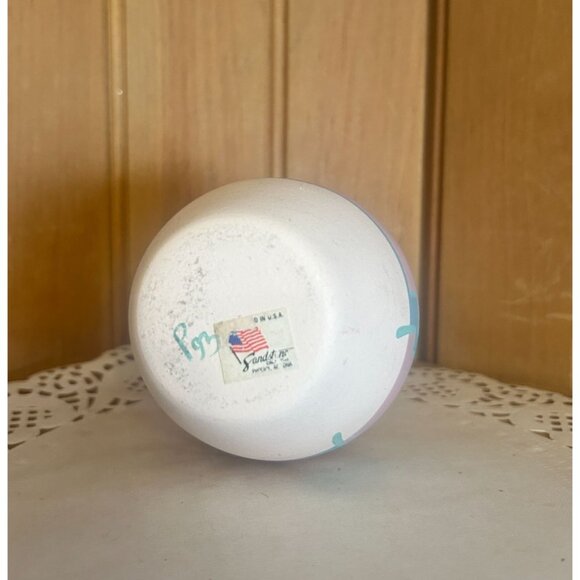 Handcrafted Sandstone Pottery Vase Pink Turquoise Southwest Design Phoenix AZ - Picture 4 of 7